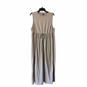 SHEIN Sleeveless Light Gray Maxi Dress w/drawstring waist
